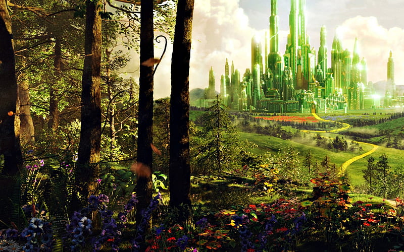 Oz the Great and Powerful (2013), Oz the Great and Powerful, world, tree, fantasy, movie, green, castle, HD wallpaper