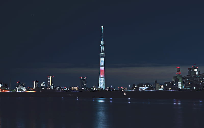 Tokyo Tower nightscapes, cityscapes, TV tower, Nippon Television City, Tokyo, japan, Asia, HD wallpaper