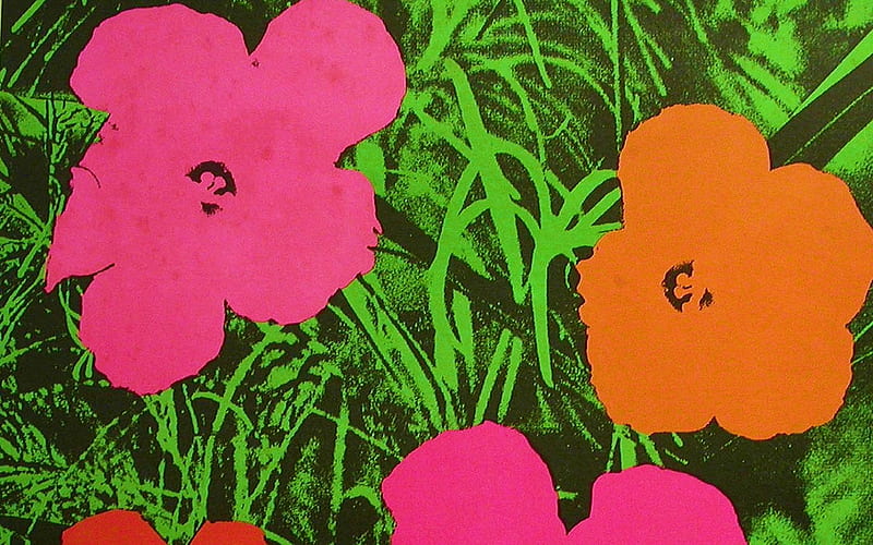 Warhol Flowers 1, art, andy, warhol, sixties, flowers, pop art, HD wallpaper