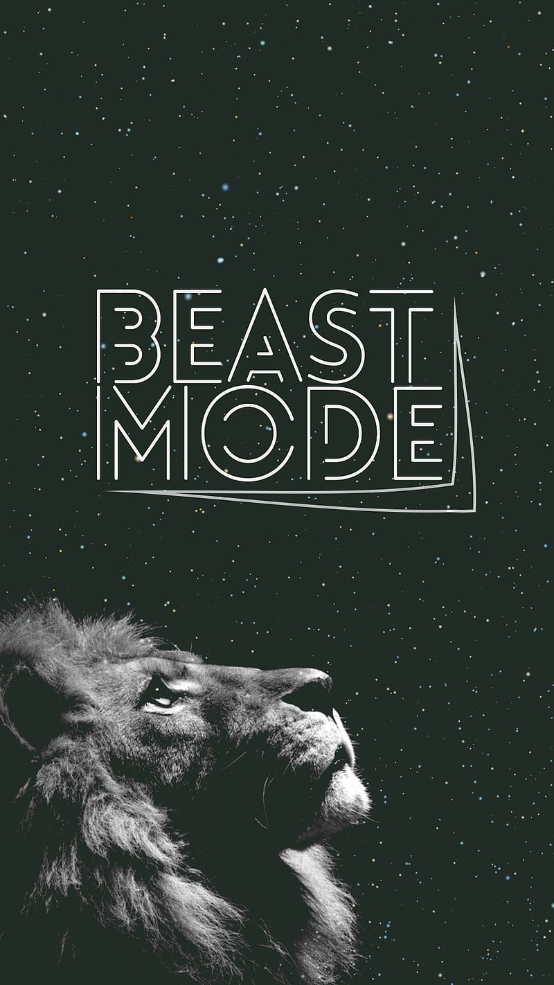 Beast Mode, lion, sky, stars, green, movie, words, motivational, HD phone  wallpaper | Peakpx
