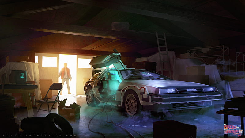 Back To The Future, Car, Garage, HD wallpaper