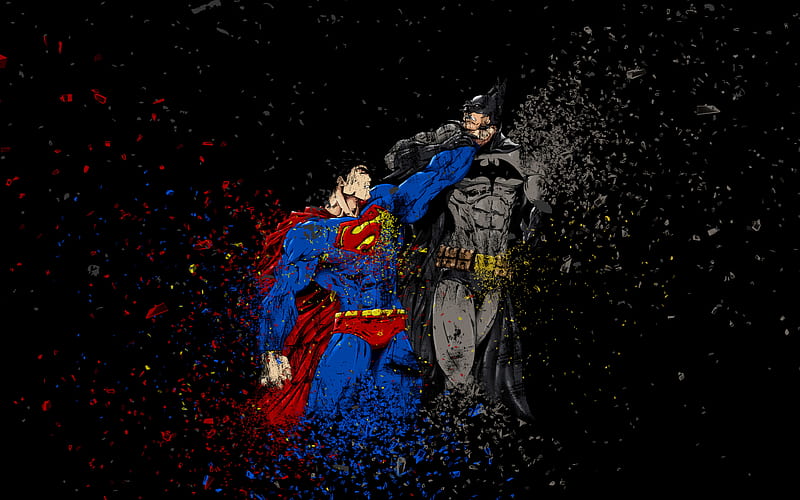 Superman, Batman battle, superheroes, Dc Comic, Superman vs Batman, HD wallpaper