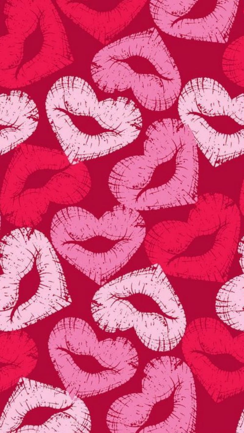 Seamless pattern with lipstick kisses lips Vector Image