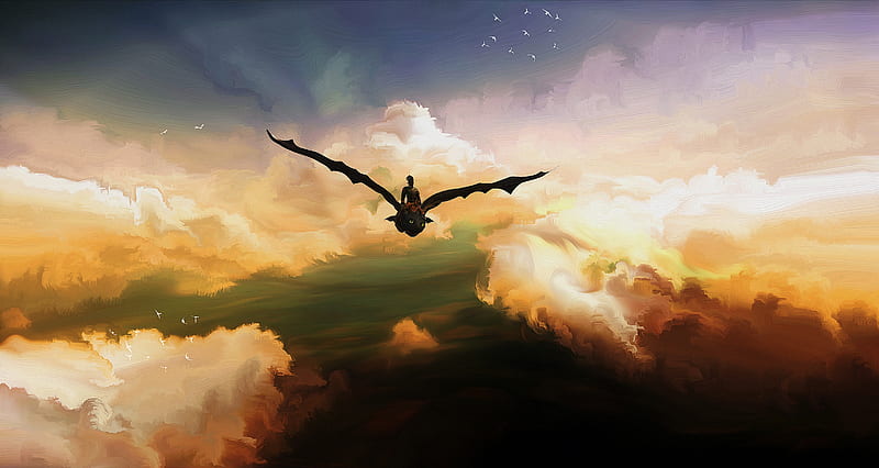 Hiccup And Toothless Artwork, HD wallpaper