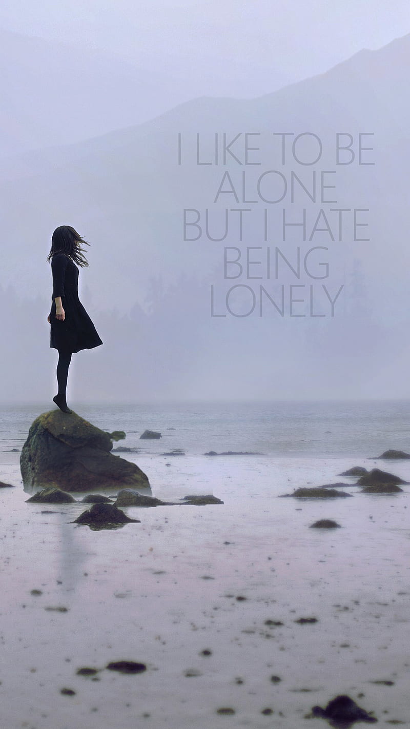 Alone, lonely, quote, quotes, saying, sayings, sea, HD phone ...