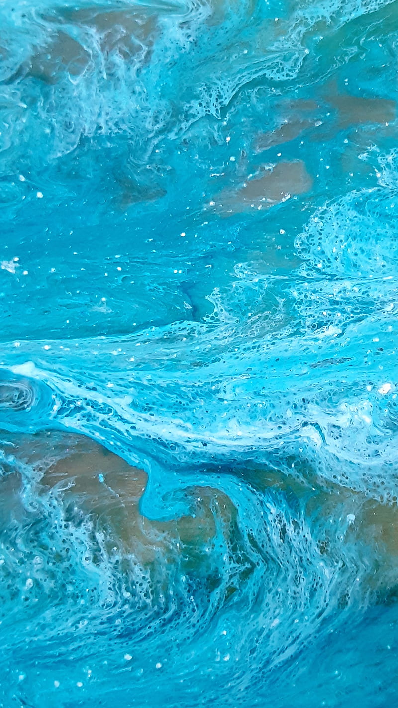Blue Waters, Blue Water, alcohol ink, alcohol ink art, art, blue waves, ink, resin art, water art, wave, waves, HD phone wallpaper