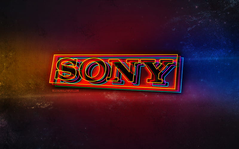 Sony logo, light neon art, Sony emblem, Sony neon logo, creative art, Sony, HD wallpaper