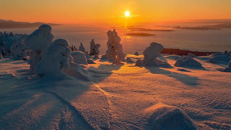 Snow Field During Sunrise Nature, HD wallpaper
