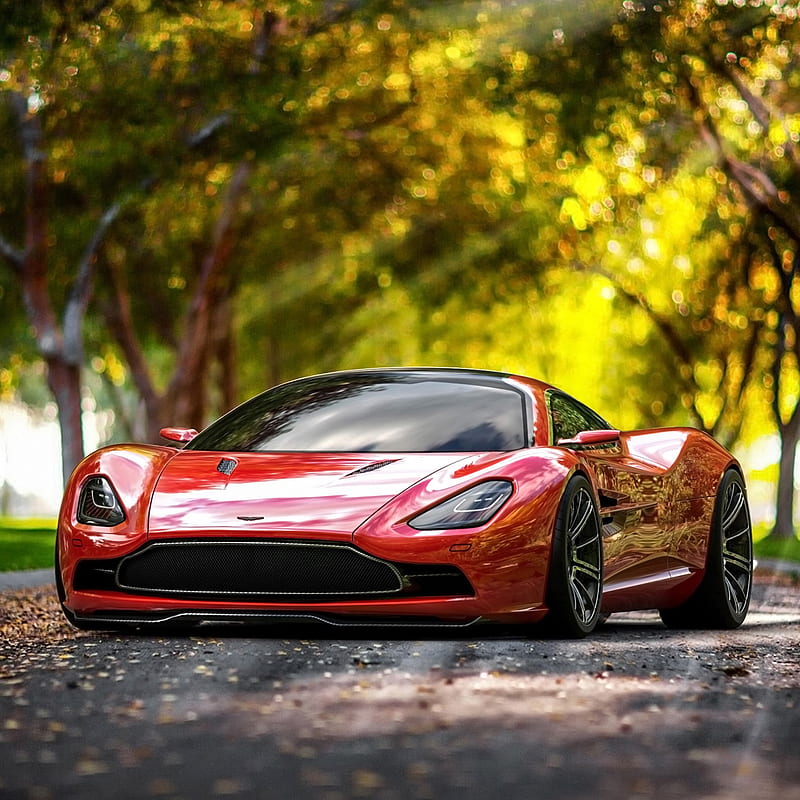 Aston Martin, car, fast car, luxury, race car, red, sports car, supercar, HD phone wallpaper