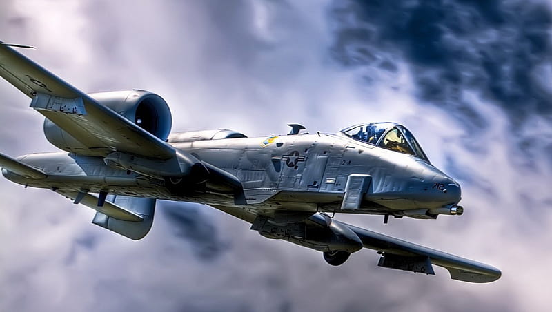 a-10 tunderbal warthog in flight r, plane, flight, military, r, clouds, HD wallpaper