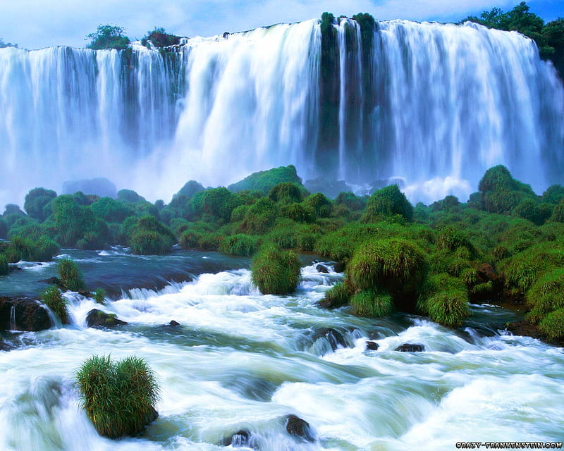 Big Beautiful Waterfall, waterfall, nature, bonito, trees, mother nature, HD wallpaper