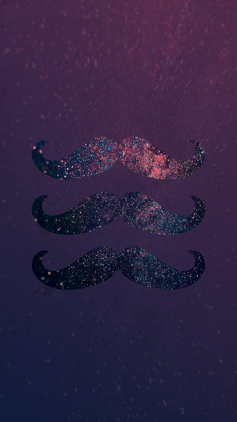 Sparkly Mustaches, galaxy, glitter, moustache, movember, mustache, purple, space, sparkles, HD phone wallpaper