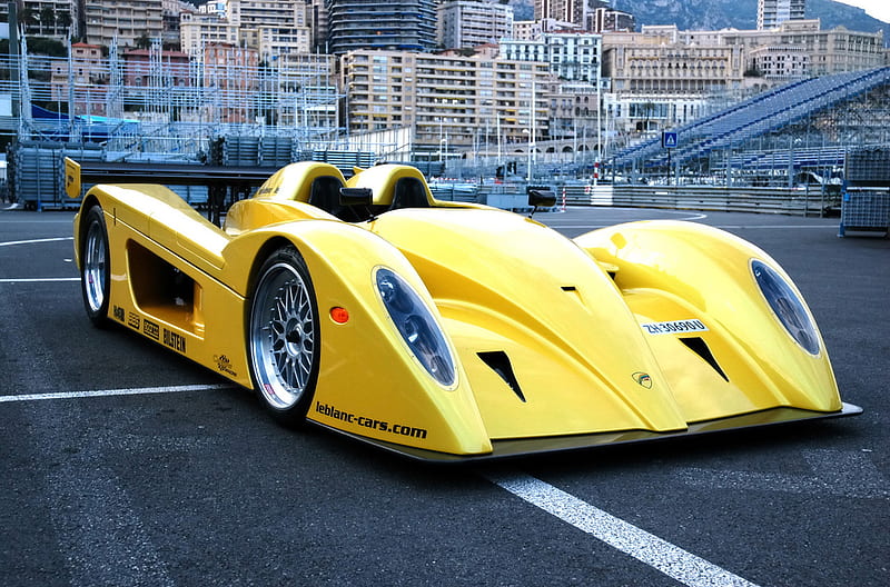 race car, yellow, mid engine, two seater, HD wallpaper