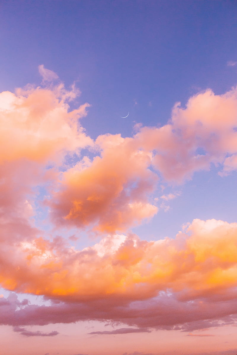 clouds, sky, porous, orange, HD phone wallpaper