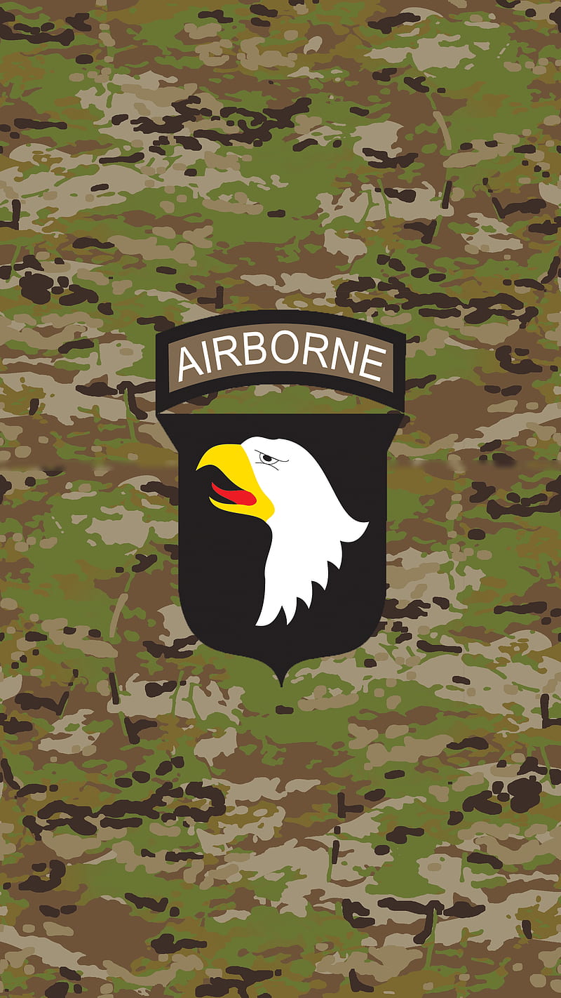 101st Airborne, 101st, 929, airborne, army, camo, camouflage, division infantry, military, multicam, paratrooper, us, vector war, HD phone wallpaper