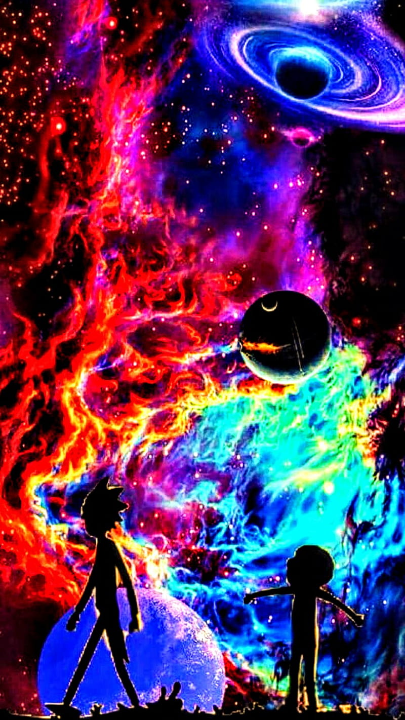 Galaxy, cartoon, colorful, HD phone wallpaper
