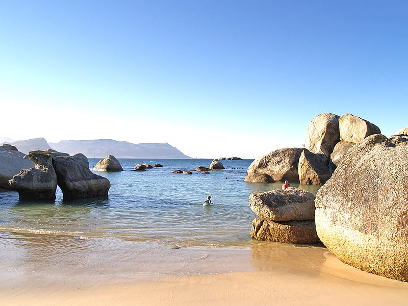 Boulders beach, beach, boulders, cape, south africa, HD wallpaper