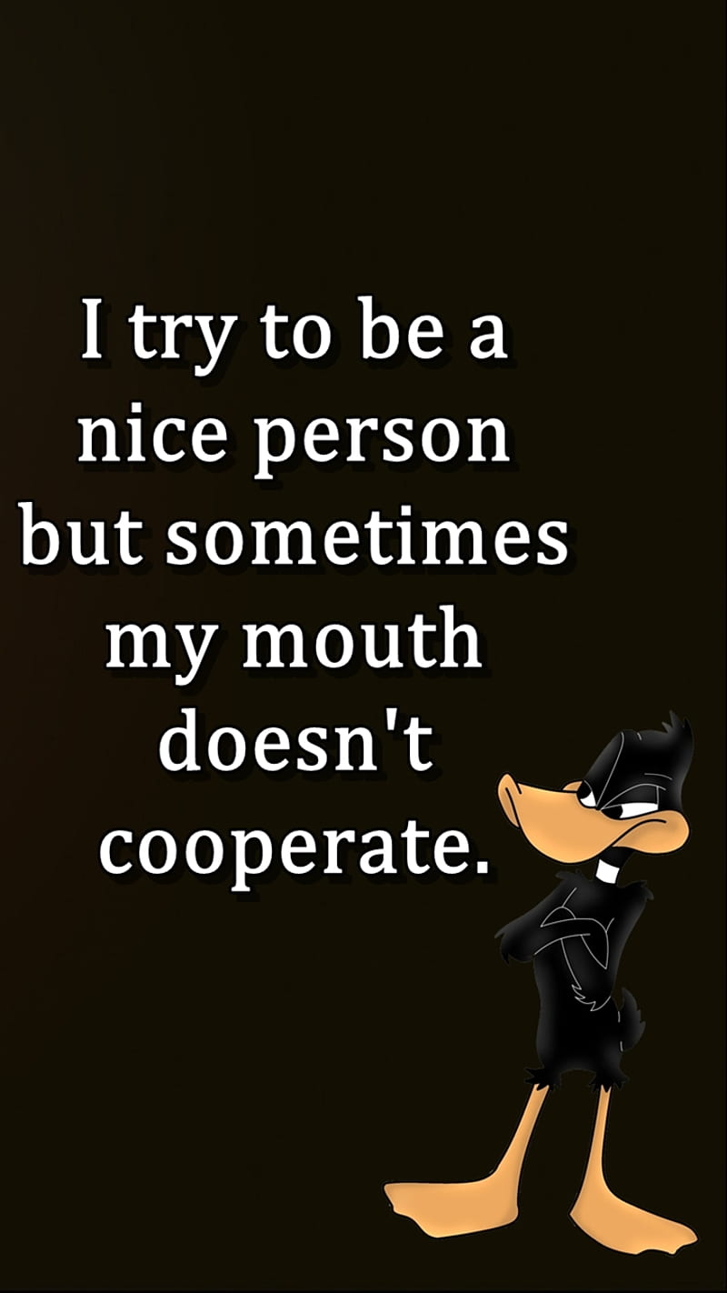 ill try be nice, cool, friend, funny, mouth, new, person, quote, saying, sign, HD phone wallpaper