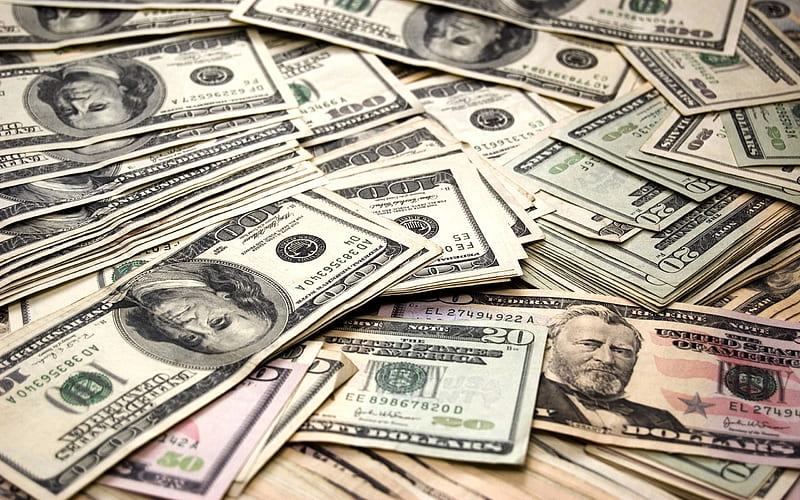 money, american dollars, background with dollars, currency concepts, finance concepts, dollars banknotes, HD wallpaper