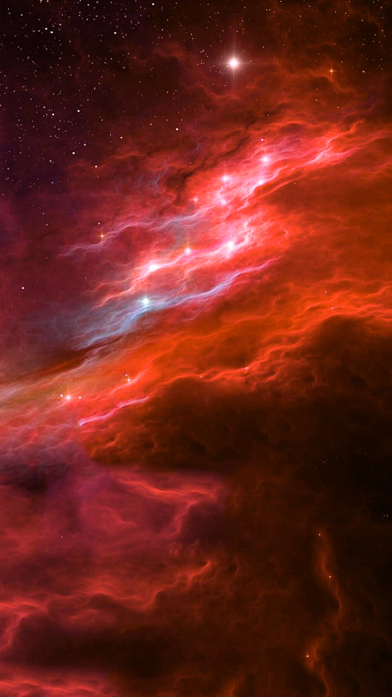 Red Space, galaxy, magic, nebula, sky, stars, HD phone wallpaper | Peakpx