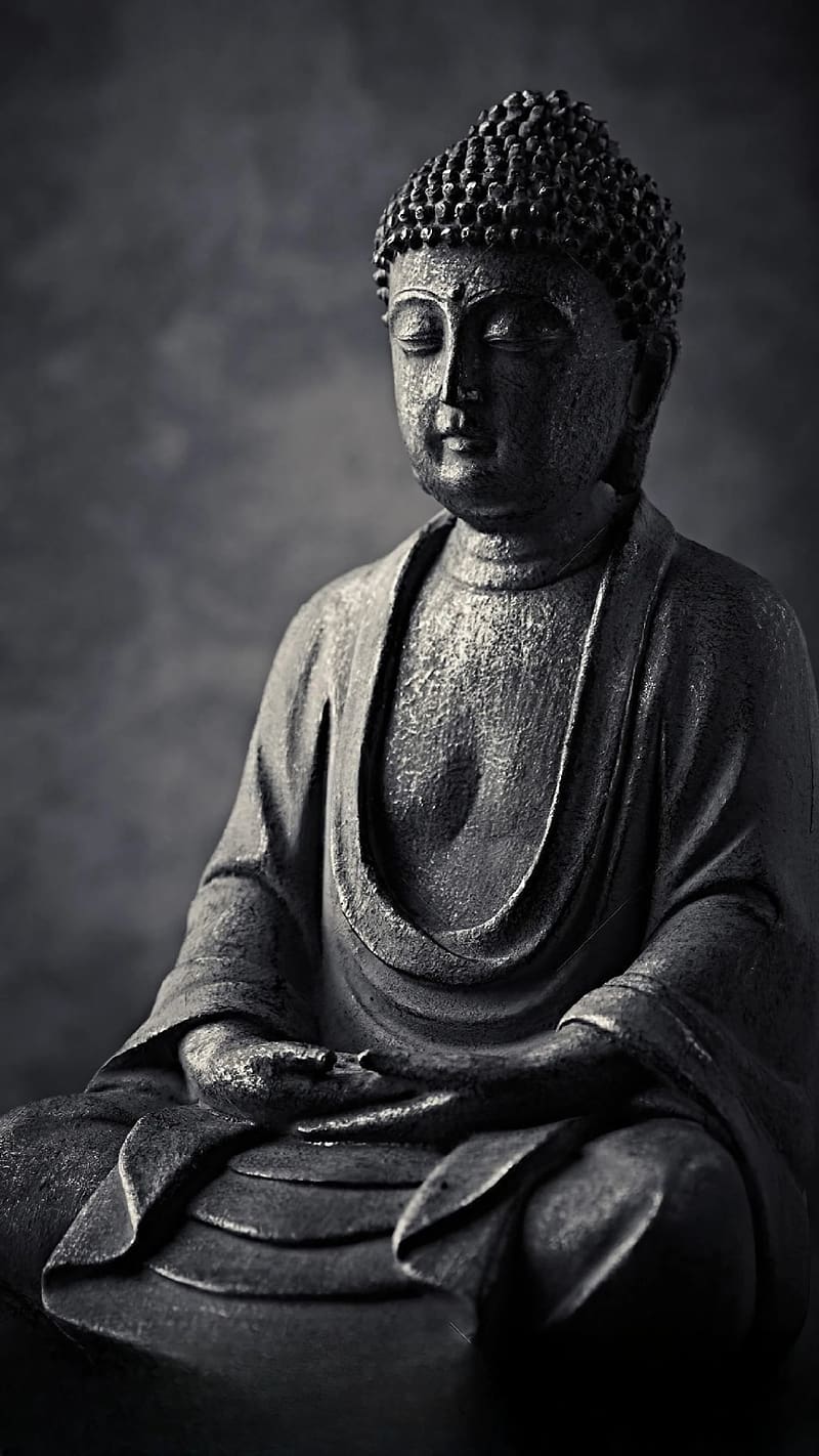 Gautam Buddha Ka, Black Statue, religious teacher, siddhartha gautama, lord buddha, HD phone wallpaper