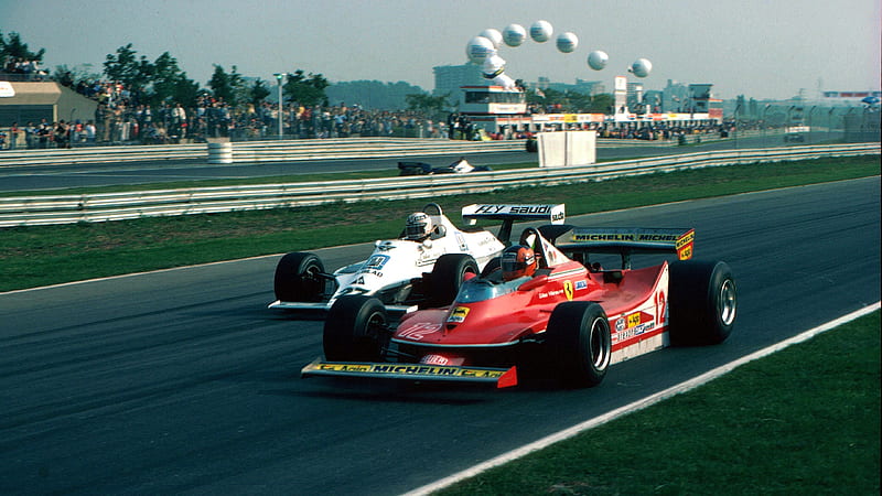 Villeneuve & Jones, f1, ferrari, albilad, formula 1, gilles villeneuve, HD wallpaper
