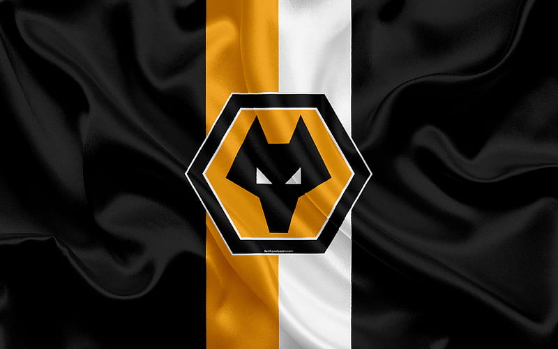 Wolverhampton Wanderers FC, silk flag, emblem, logo England, Wolverhampton, UK, English football club, Football League Championship, Wolves FC, Second League, football, HD wallpaper