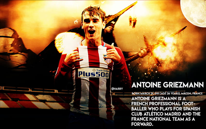 Antoine Griezmann, athletico, france, french, laliga, spain, HD wallpaper