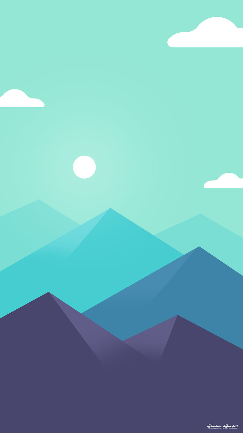 Mountain, galaxy, green, logo, mate, material, mountains, themes, HD phone wallpaper