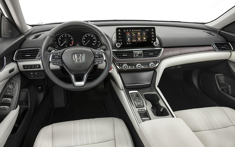 Honda Accord Sport, 2019 interior, front panel, new Accord, Japanese cars, Honda, HD wallpaper