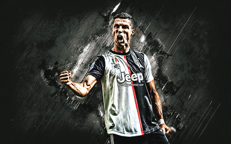 Cristiano Ronaldo, portrait, Juventus FC, CR7, Portuguese footballer, Juventus 2020, Serie A, Italy, football, HD wallpaper
