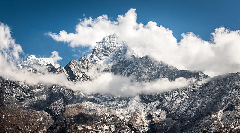 Mount Everest Himalaya Mountains Ultra, Nature, Mountains, Travel, Mountain, Asia, Cloud, Rocks, Tourist, everest, Himalaya, Nepal, trekking, mountainrange, attractions, traveldestination, tallestmountain, HD wallpaper