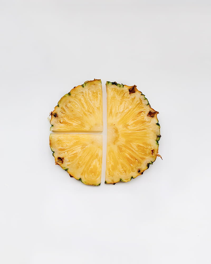 pineapple, slices, fruit, minimalism, HD phone wallpaper
