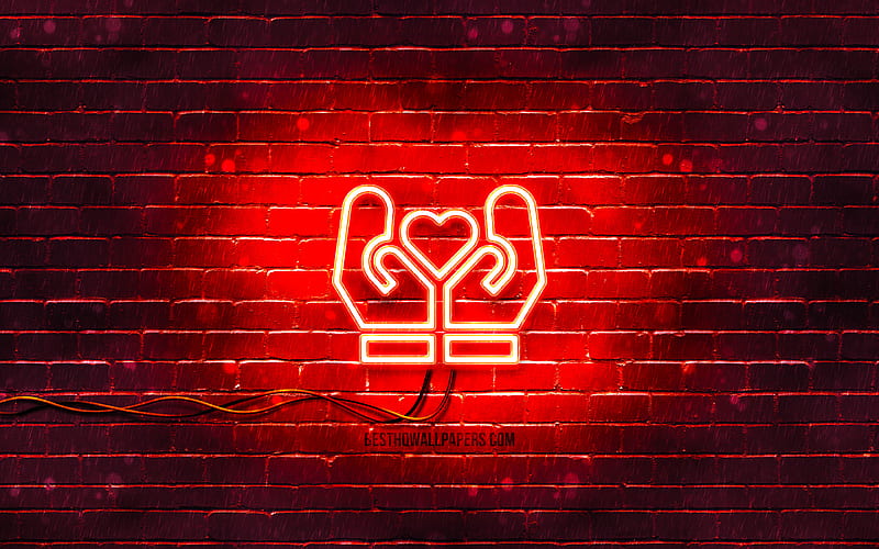 Save Love neon icon red background, neon symbols, Save Love, creative, neon icons, Save Love sign, love signs, Save Love icon, love icons, love concepts, HD wallpaper