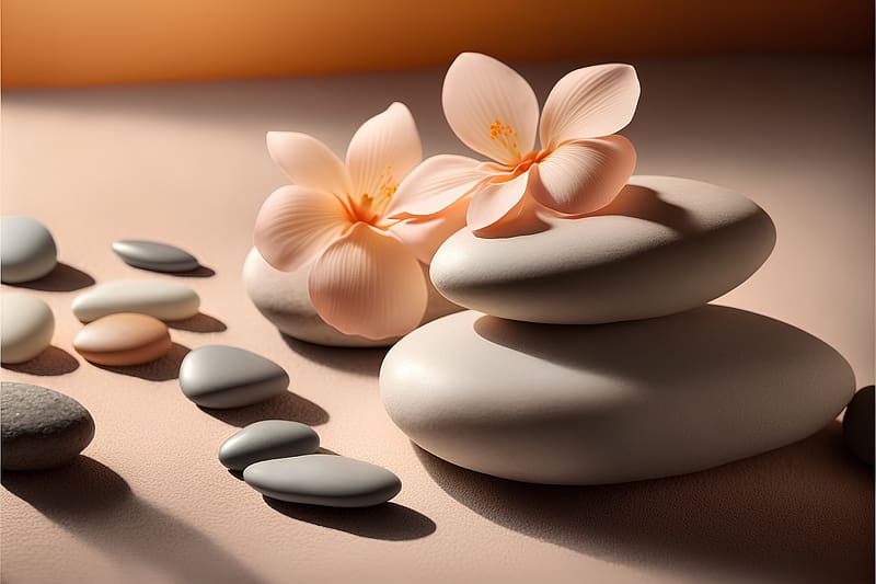 Zen concert, Marbles, Massage, Flowers, Stones, HD wallpaper