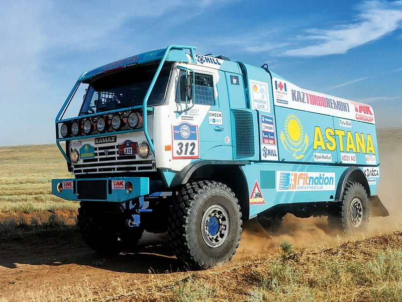 Kamaz Rally Truck, thrill, 4x4, offroad, rally, HD wallpaper