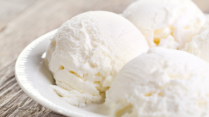 ICE - CREAM, ice-cream, plate, vanila, sweet, HD wallpaper