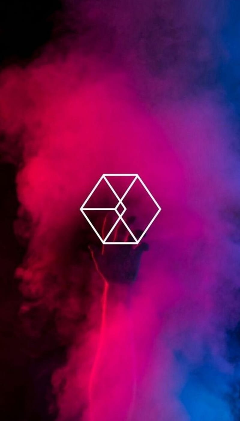 Exo Blue K Pop Logo Pink Hd Phone Wallpaper Peakpx