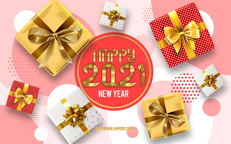 New Year Gift PNG Picture, Happy New Year 2021 Realistic Gift Box Golden  Metal Number, Celebration, Lights, Chandeliers PNG Image For Free Download  | Realistic gift, Happy new year fireworks, Happy new