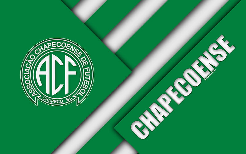 Chapecoense FC, Chapeco, Santa Catarina material design, green white abstraction, Brazilian football club, Serie A, football, HD wallpaper