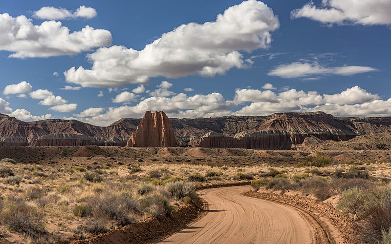 Cathedral Valley, desert, rocks, summer, Utah, USA, HD wallpaper