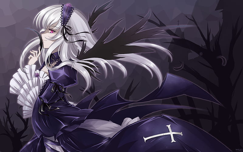 Suigintou, gray hair, rozen maiden, sexy, cute, girl, anime, long hair ...