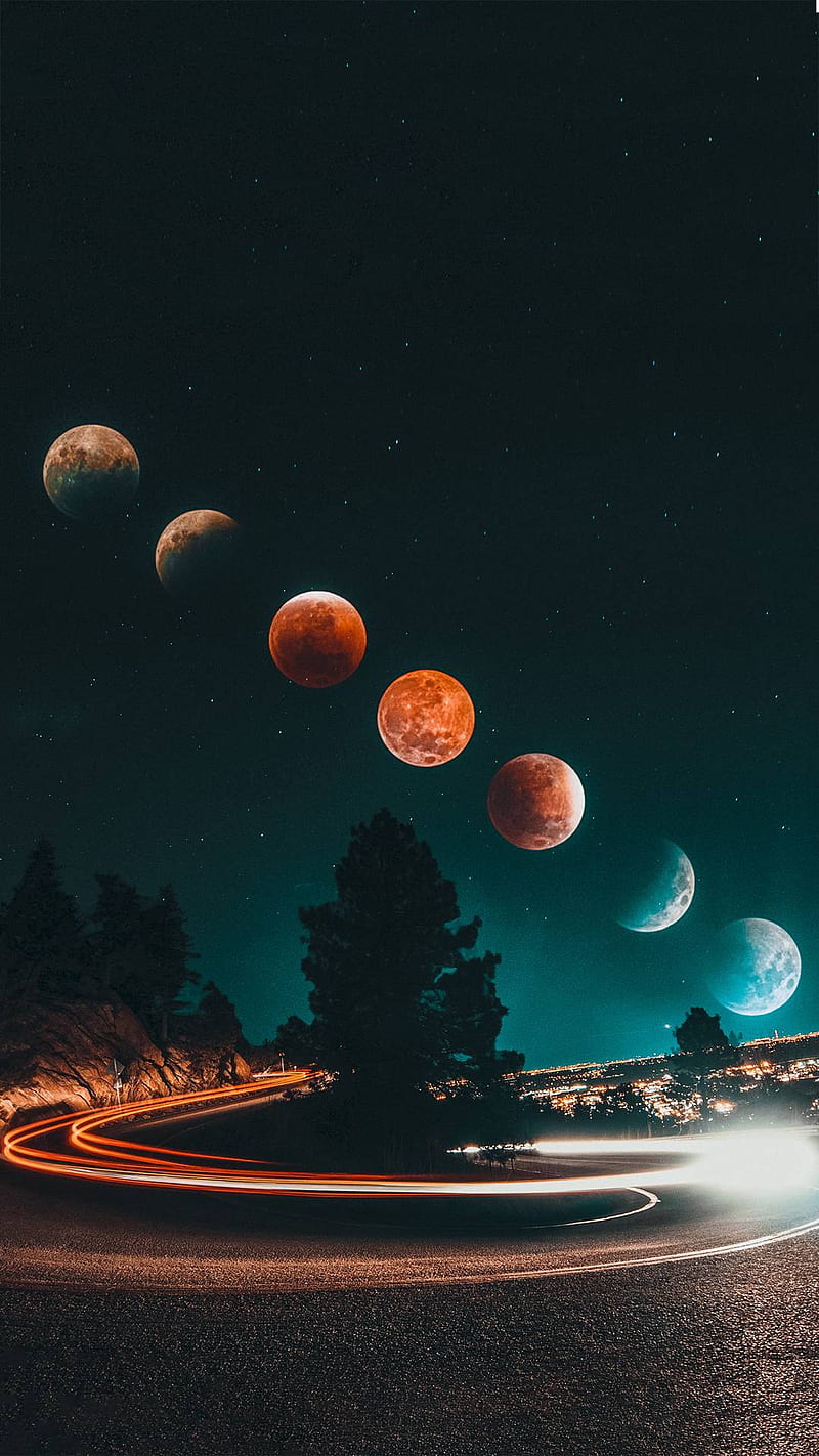 Many moons, colorful, space planet, HD phone wallpaper