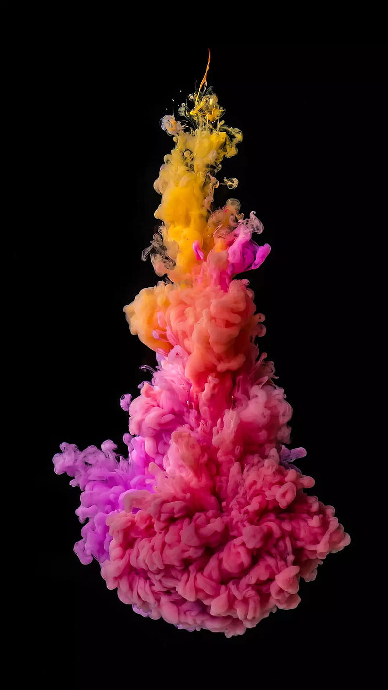 Colorful smoke, black, blue, colors, orange, ourple, pink, red, HD phone wallpaper