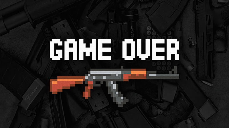 Game Over Ak47, game-over, typography, ak47, HD wallpaper