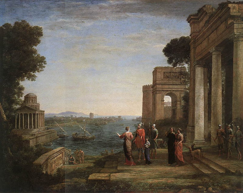 Aeneass Farewell to Dido in Carthago, claude lorrain, art, aeneas, people, painting, pictura, HD wallpaper