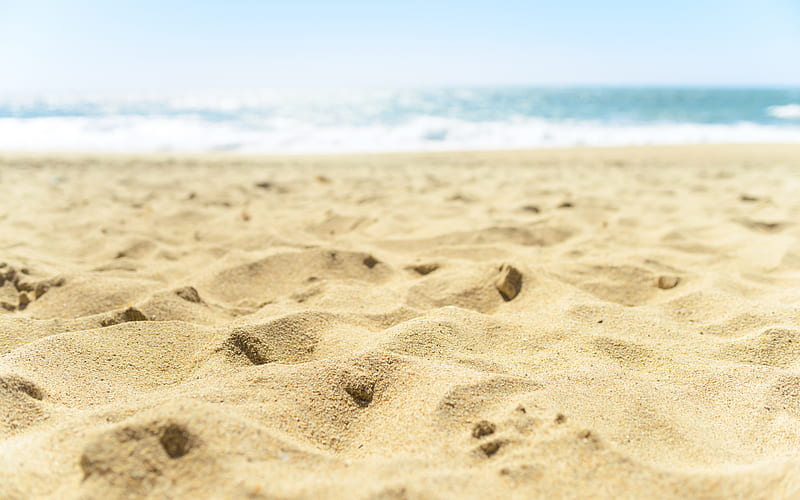 clean sand, beach, coast, ocean, summer, seascape, summer vacation, HD wallpaper