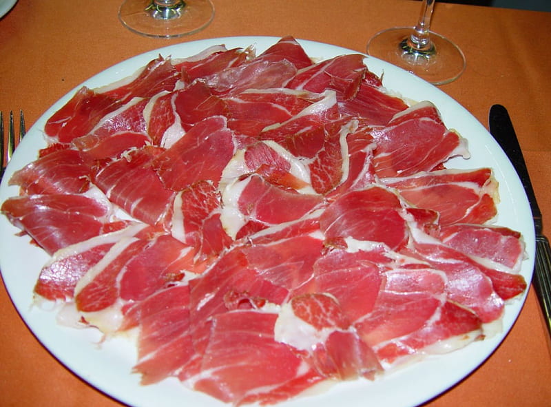 Jamón Ibérico, Typical Spanish, gastronomy, food, ham, cured ham, jamon iberico, abstract, spanish, spain, HD wallpaper