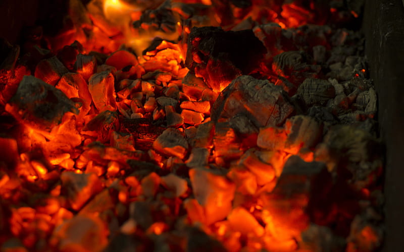 coals textures fireplace, coals, bonfire, fire flames, orange fire texture, HD wallpaper