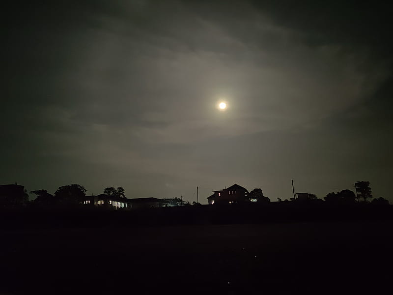 Moon, alone, dark, earth, hope, light, nature, night, sky, HD wallpaper